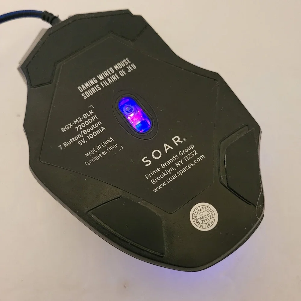Green Bay Packers RGX-M2 Gaming Wired Mouse Soar RGB Ergonomic 7200DPI 7 Button